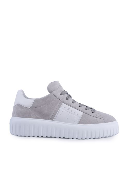 Sneakers H-Stripes in pelle scamosciata Grigio HOGAN | HXM6450FO70 PJQ0853